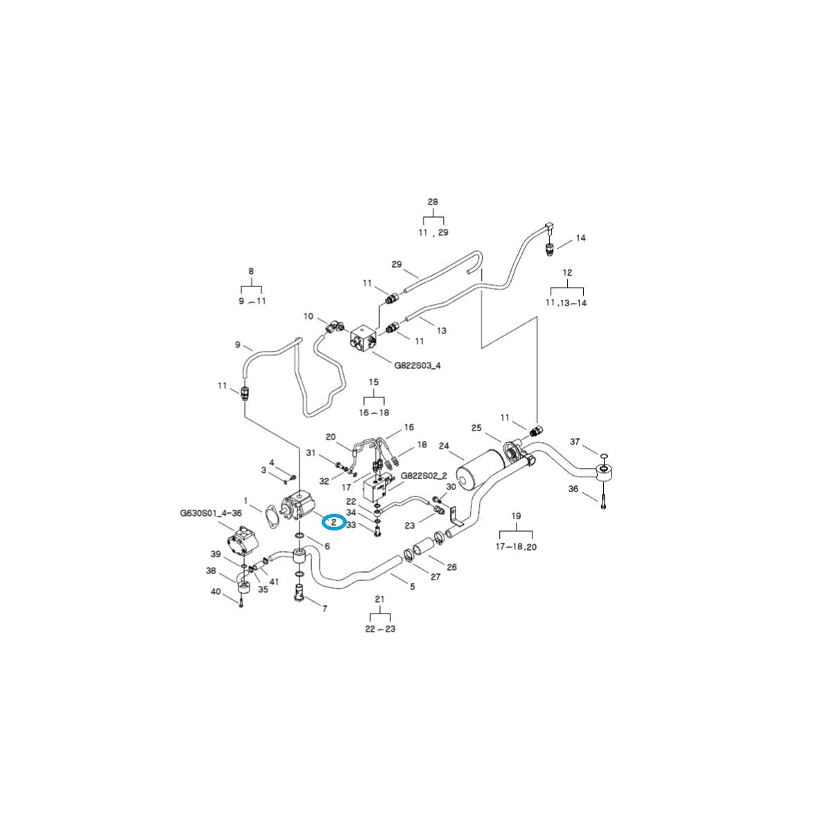 Hydraulikpumpe / TRG823 / LS Traktor / 40007633 / A1823509