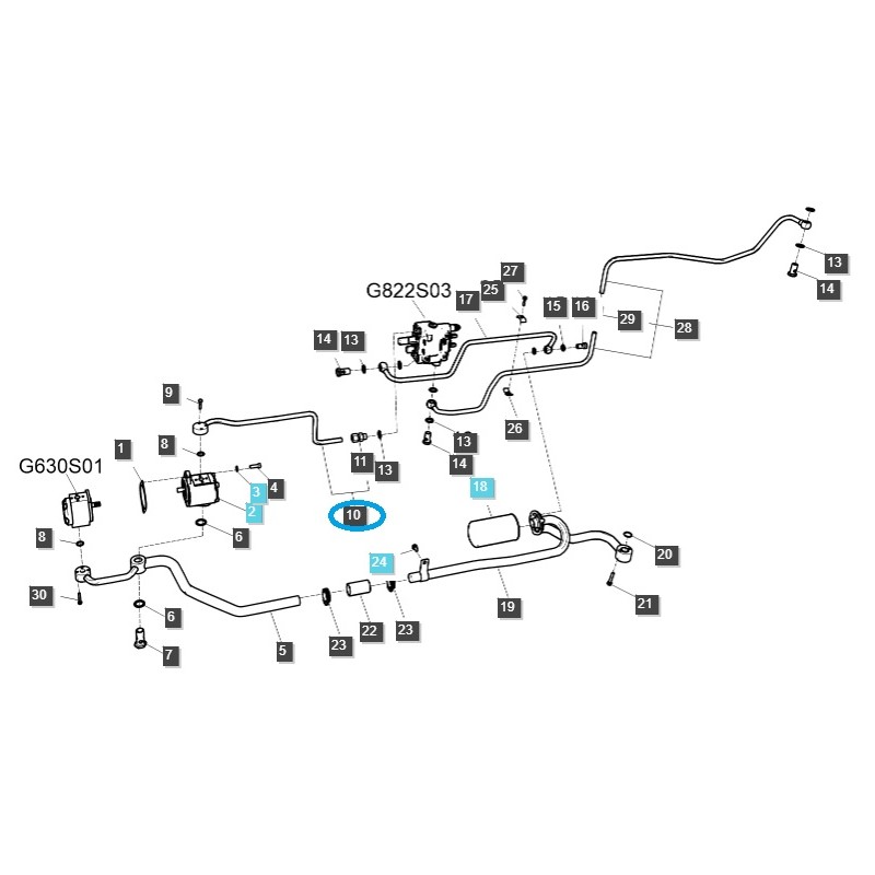 cables - Hydraulic hose / TRG823 / LS Tractor / 40032589 / A1823627