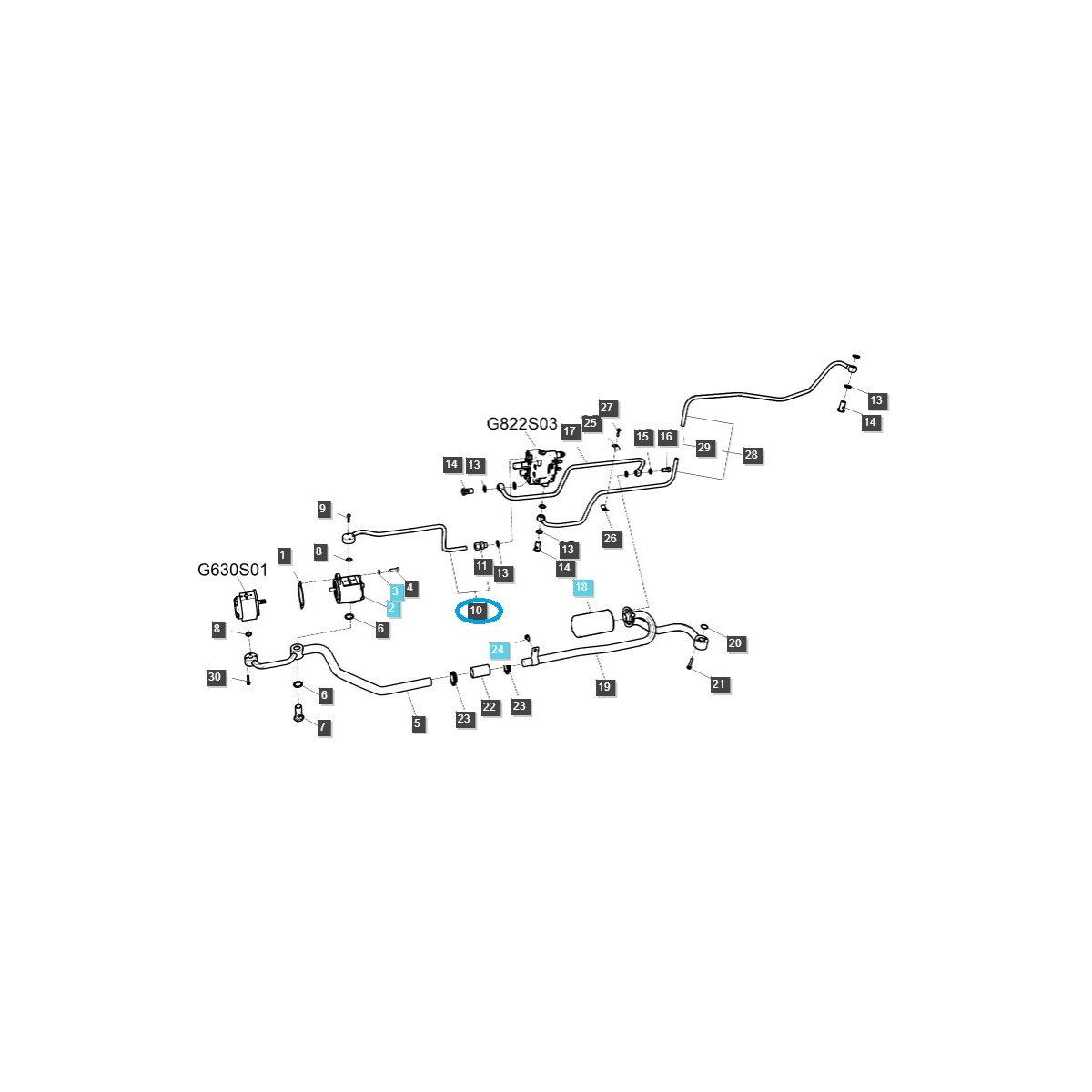 Manguera hidráulica / TRG823 / Tractor LS / 40032589 / A1823627