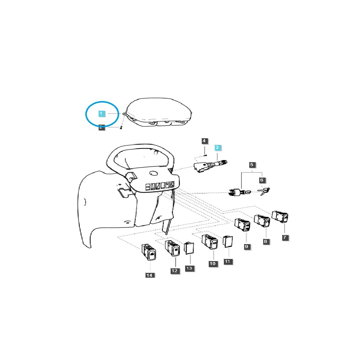 Prístrojová doska / palubná doska / TRG750 / Traktor LS / 40389679