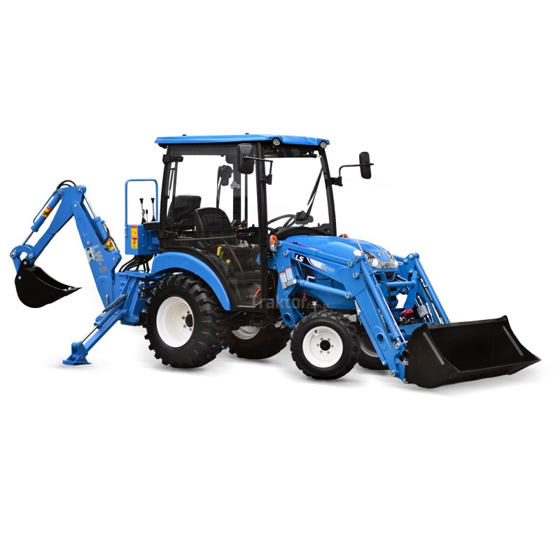 ls xj25 - LS Tractor XJ25 HST 4x4 - 24.4 KM / IND / CAB + front loader TUR LS LL2101 + excavator for tractor LW-5 4FARMER