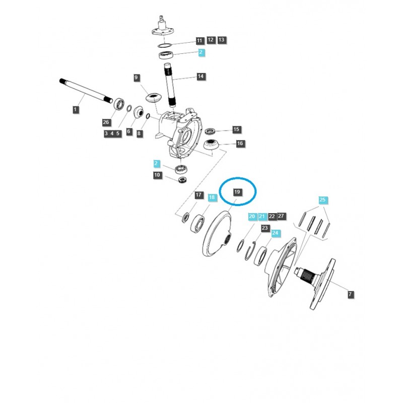 pièces pour ls - Pignon de transmission finale A1400218 / TRG400 / Tracteur LS / 40036075
