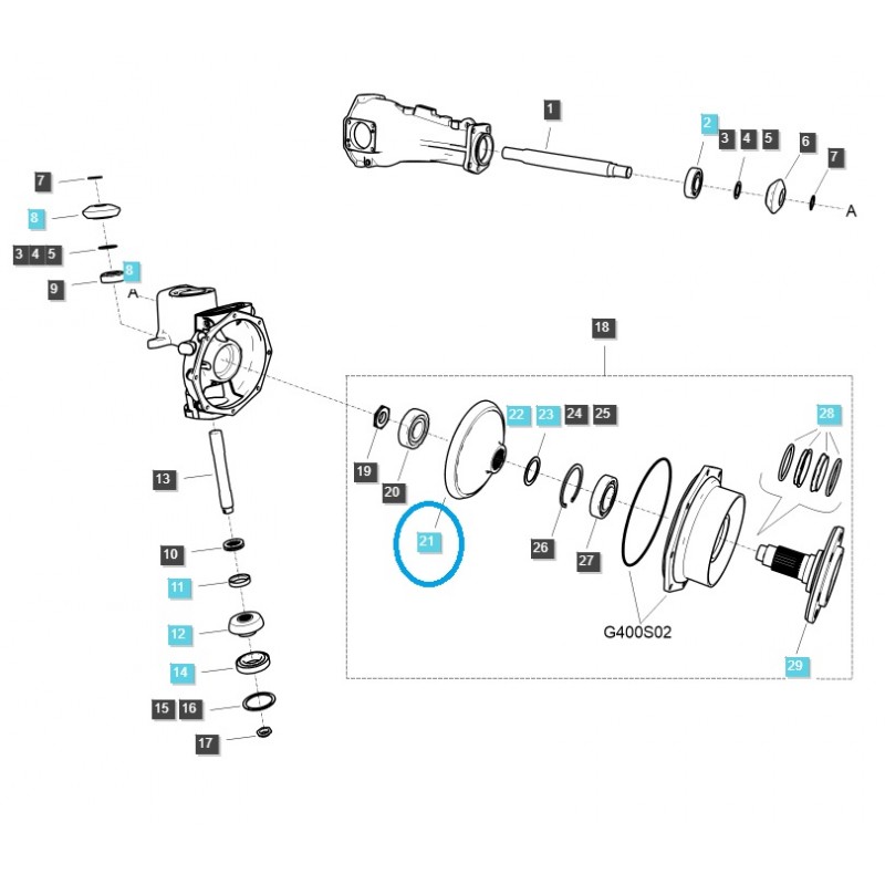parts for ls - Final drive gear A1402044 / TRG400 / LS Tractor / 40036080