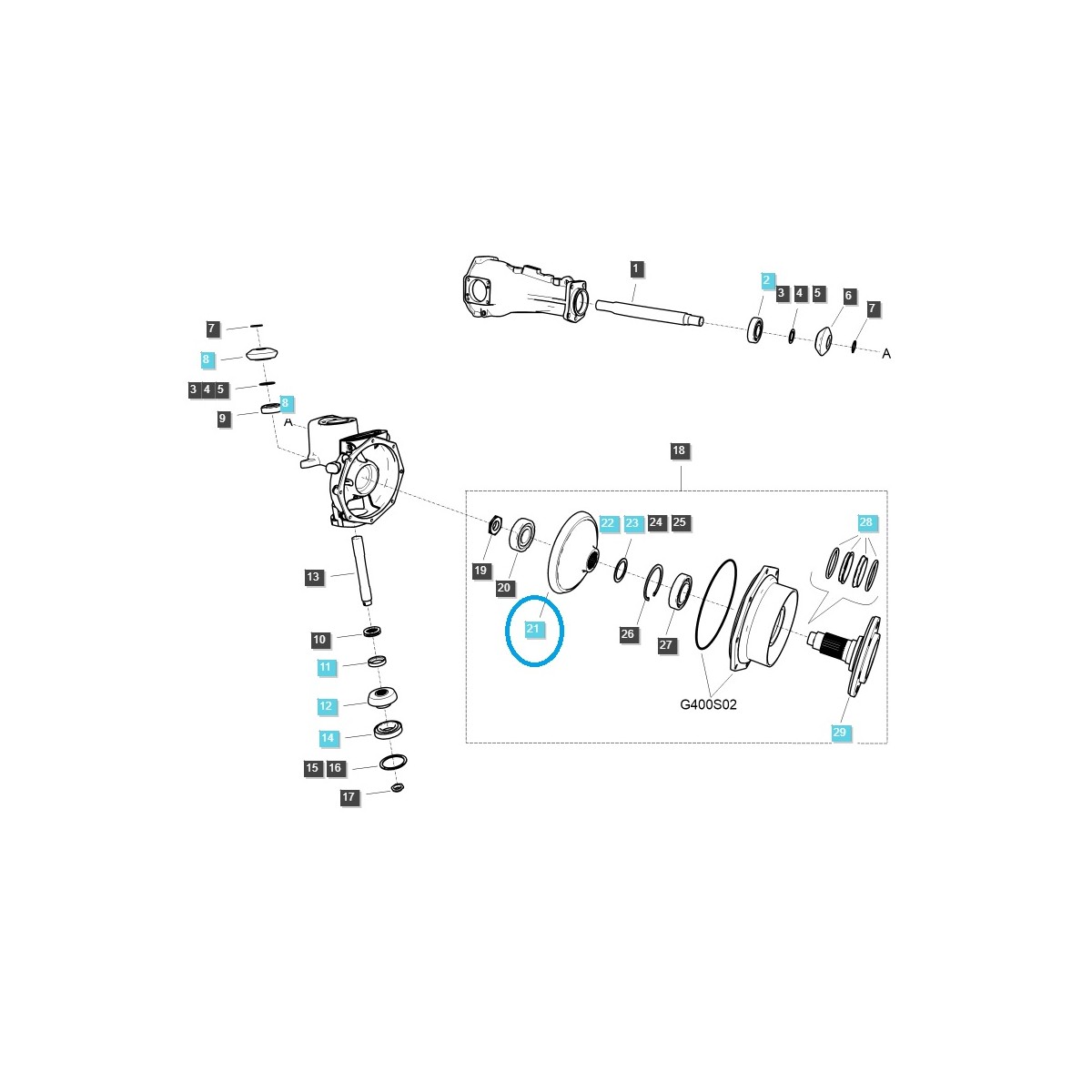 Koncové prevodové koleso A1402044 / TRG400 / LS Tractor / 40036080