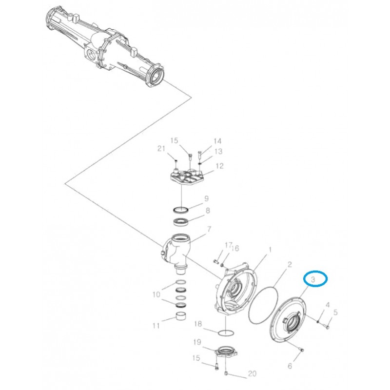 řídící systém - Skříň koncového převodu / TRG400 / Traktor LS 40031558