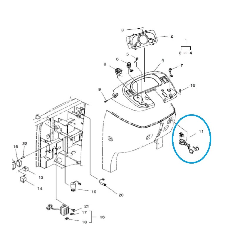 encendidos y llaves - Interruptor de encendido A5001132 / TRG750 / Tractor LS / 20020343