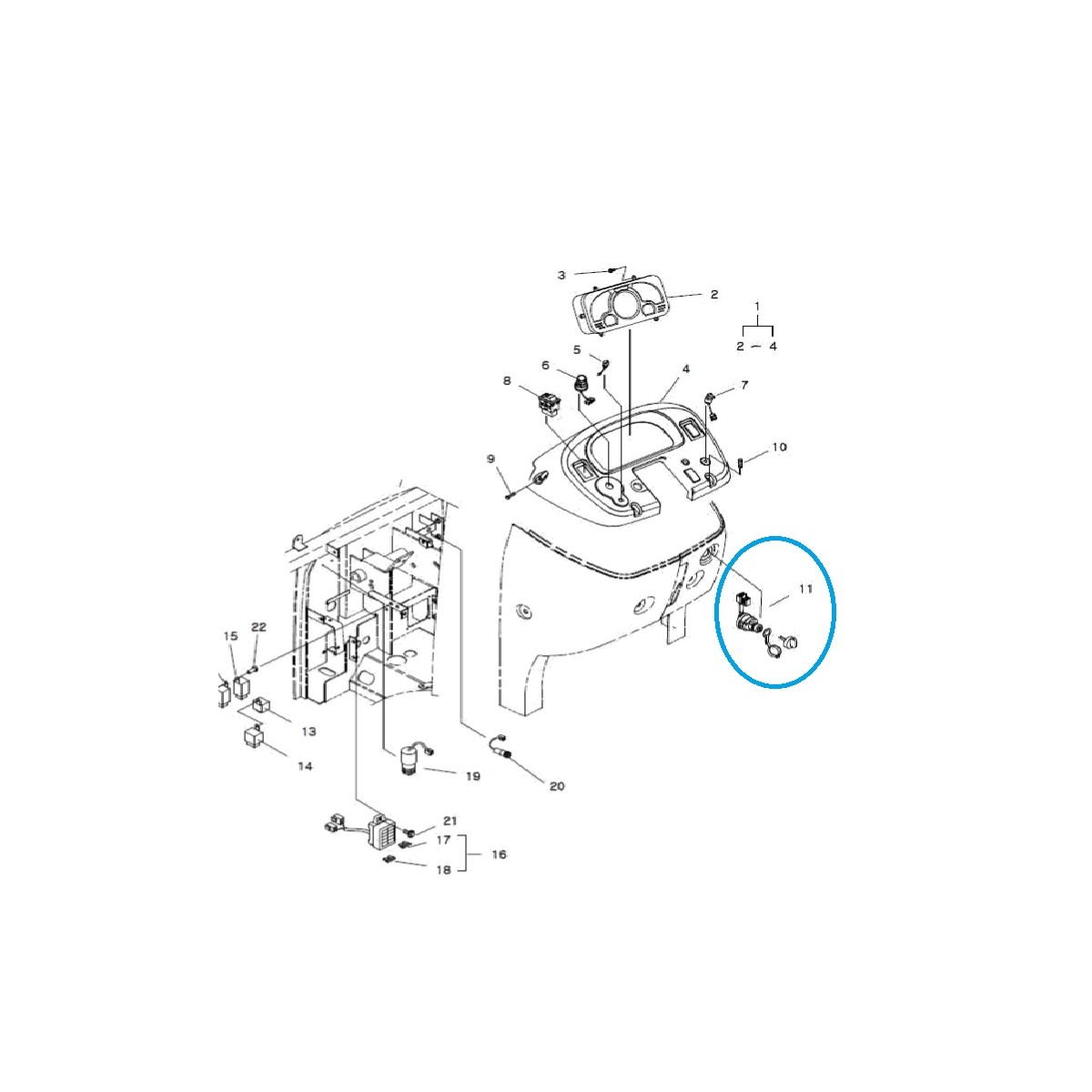 Interruptor de encendido A5001132 / TRG750 / Tractor LS / 20020343