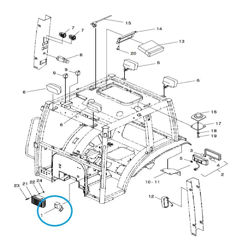 lamps - Turn signal lamp A1750117 / TRG750 / LS Tractor / 40007118