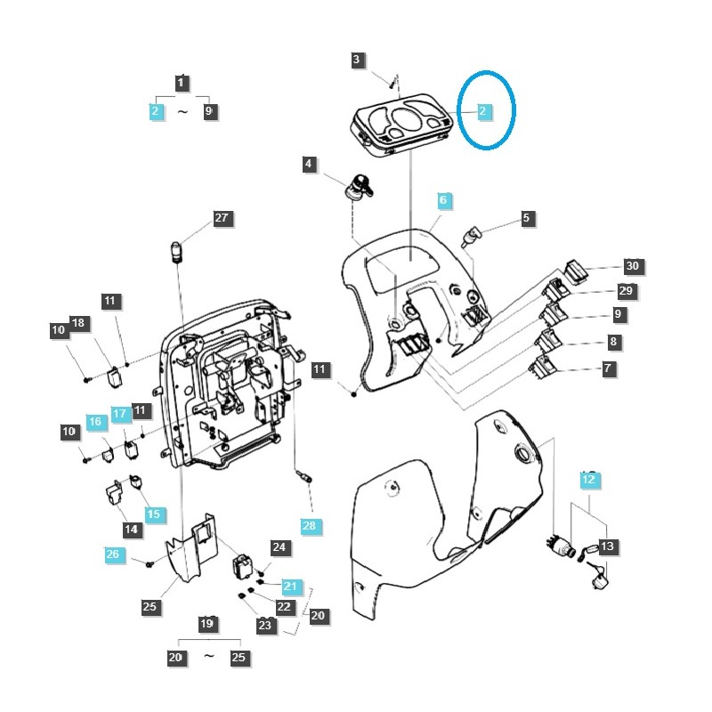 ostávajúce - Prístrojová doska, prístrojový panel A1750325 / LS Tractor / 40007003
