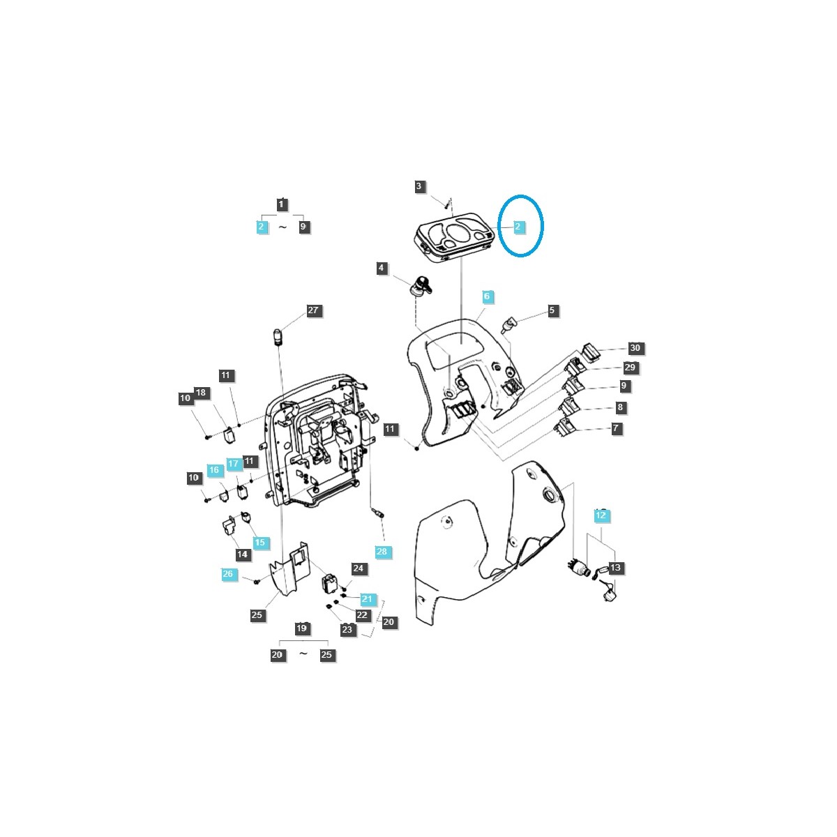 Prístrojová doska, prístrojový panel A1750325 / LS Tractor / 40007003