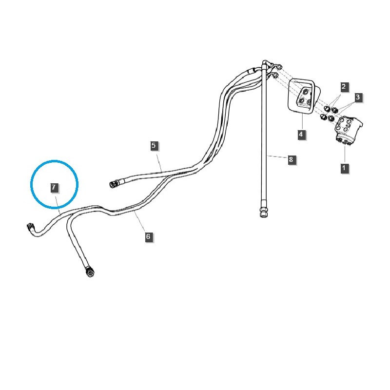 kabel - Hydraulikschlauch rechts / TRG630 / LS Traktor / 40266752