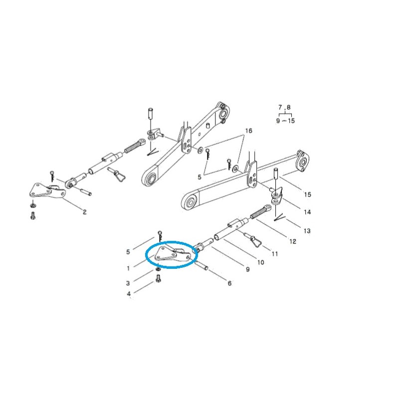 autres système de suspension à trois points - Support de bras de relevage 3 points / TRG896 / Tracteur LS 40011773 / A1896338