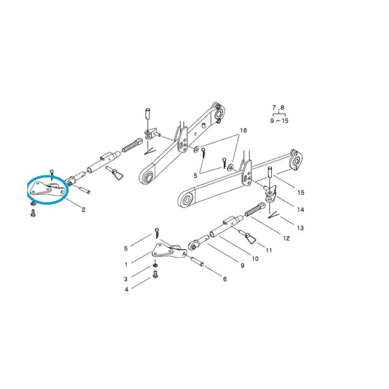 otros sistema de suspensión con varillaje de tres puntos - Soporte del brazo de enganche de 3 puntos / TRG896 / Tractor LS 40011774 / A1896339