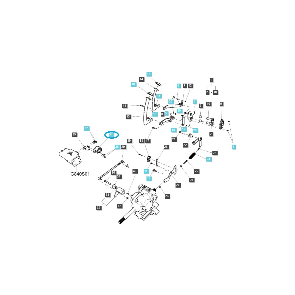 Elektromagnetický regulátor tempa / TRG750 / Traktor LS / č. 40007042 / A1750280