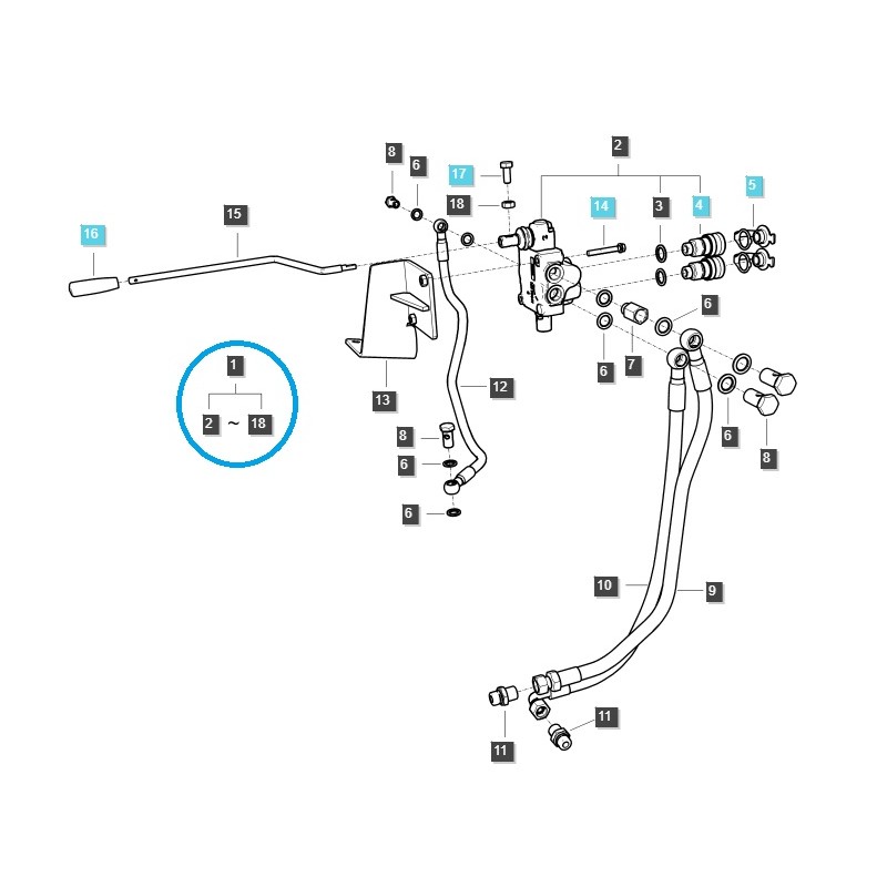 pièces pour ls - Distributeur arrière pour tracteur 1S-Y/LS / 20143160