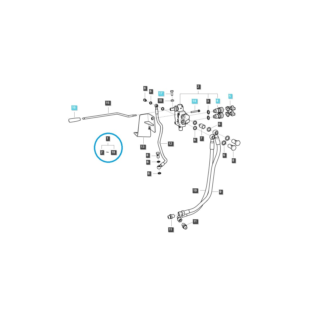 Zawór sterujący - tył - 1S-Y/ LS Tractor / 20143160