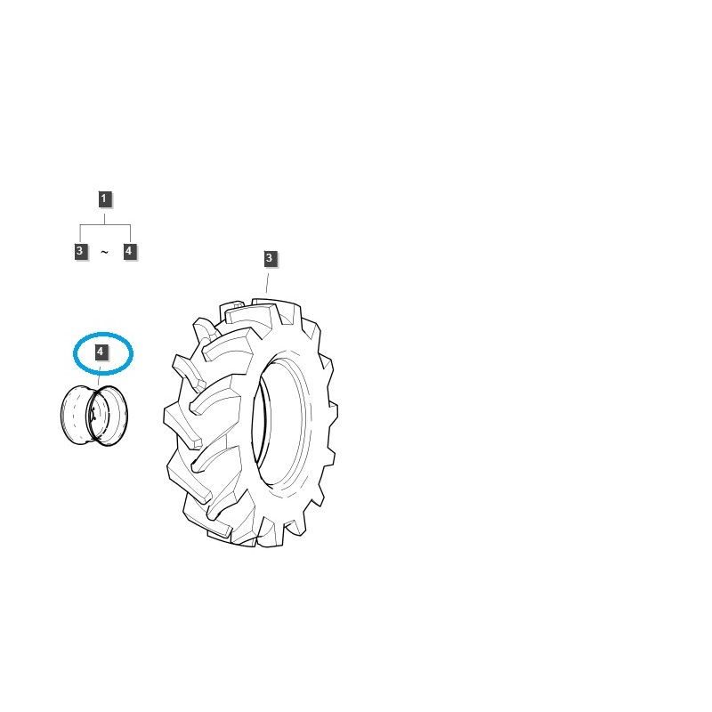 jantes - Pneu Felga 9,75x16,5 / TRG490 / Tracteur LS / 40408255