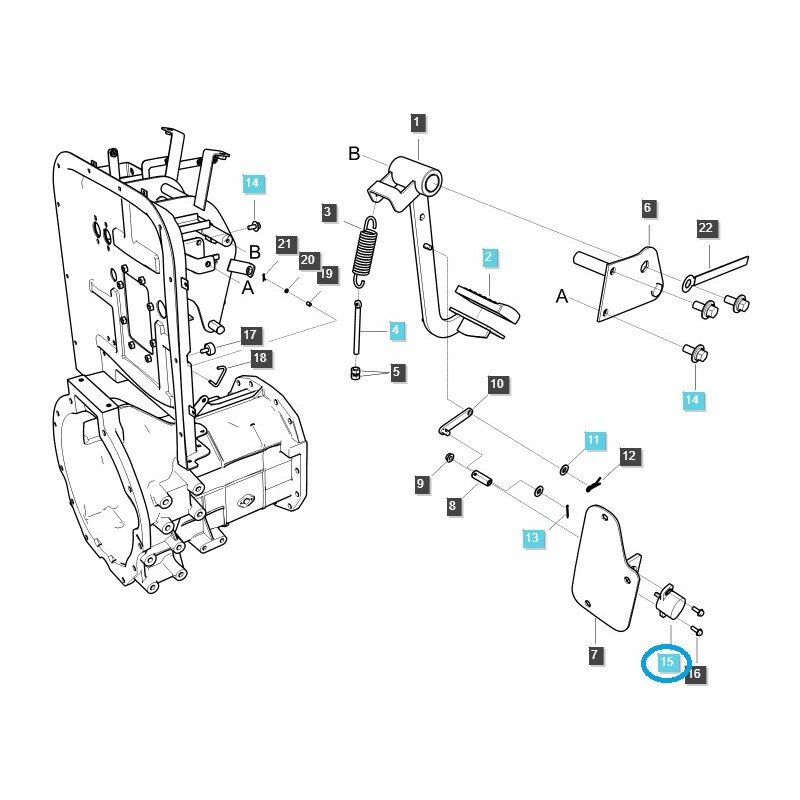 capteurs - copy of Capteur de position de pédale d'embrayage / TRG750 / Tracteur LS / 40007117
