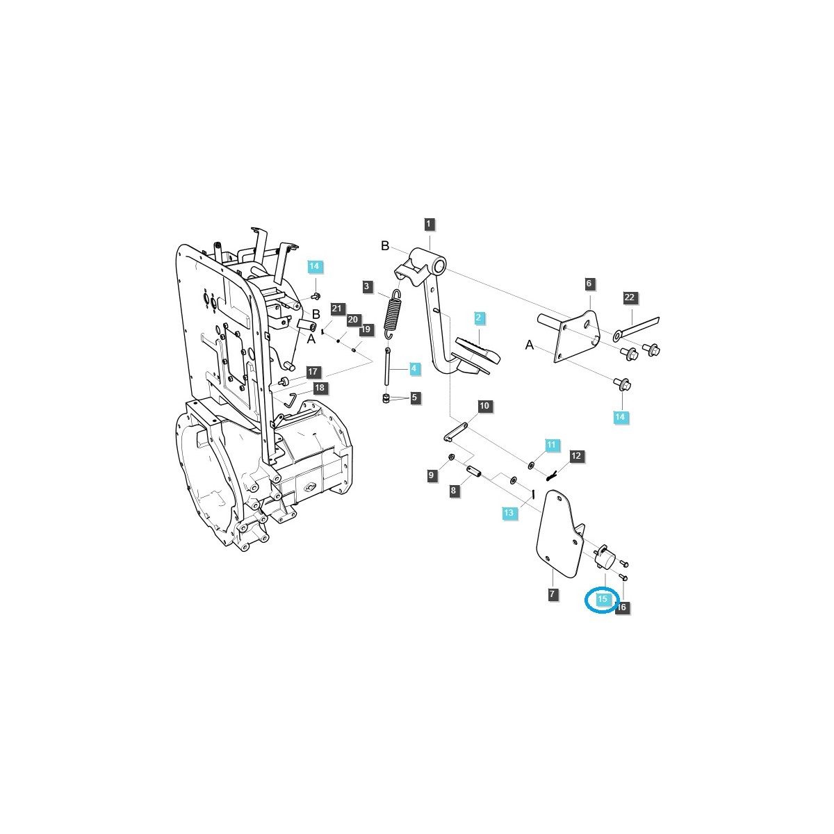Czujnik położenia pedału sprzęgła / TRG750 / LS Tractor / 40311849 / 40223921