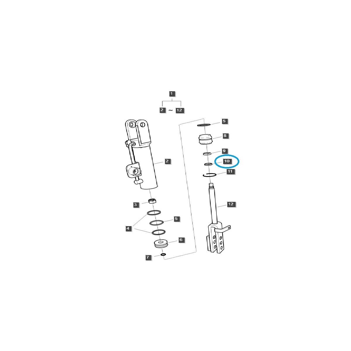 Těsnění nivelačního válce TRG630 / 30,2 x 22,4 x 6 mm / A1630164 / 40007547