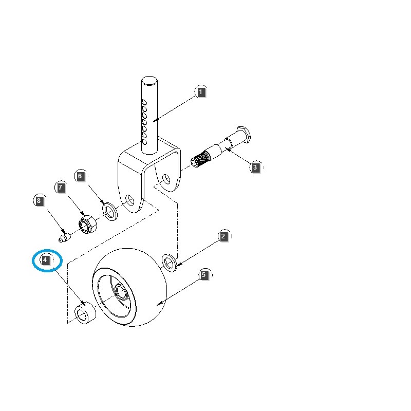 pozostałe - Mower deck support wheel spacer / LS Tractor / 40365505