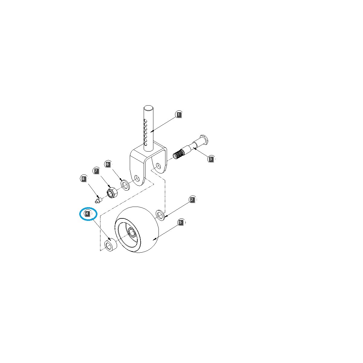Mähdeck-Stützrad-Distanzstück / LS Tractor / 40365505