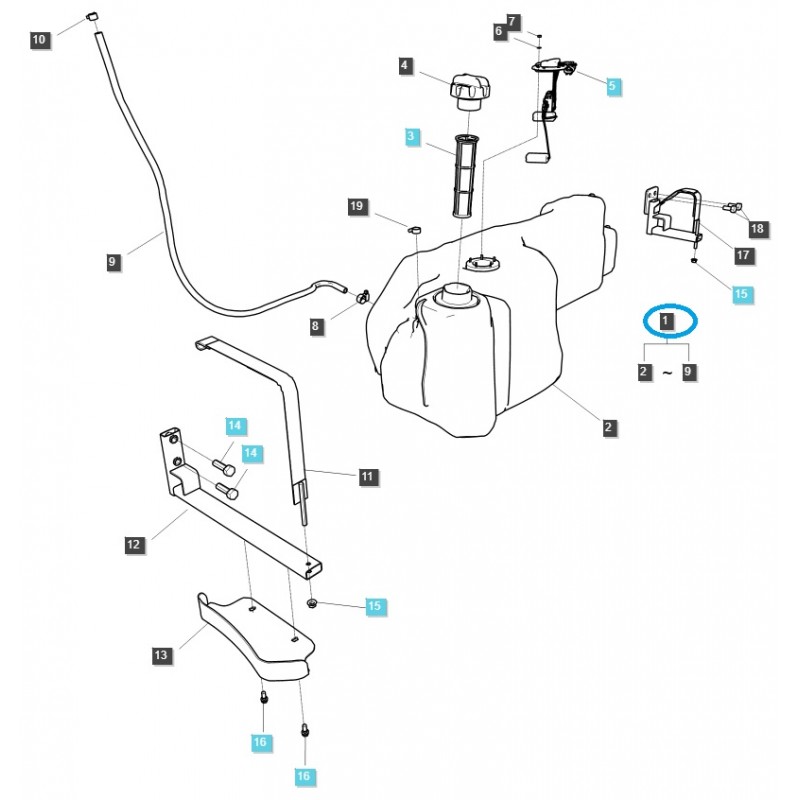 réservoir d essence - Réservoir de carburant / G040 / Tracteur LS / N° 40291760