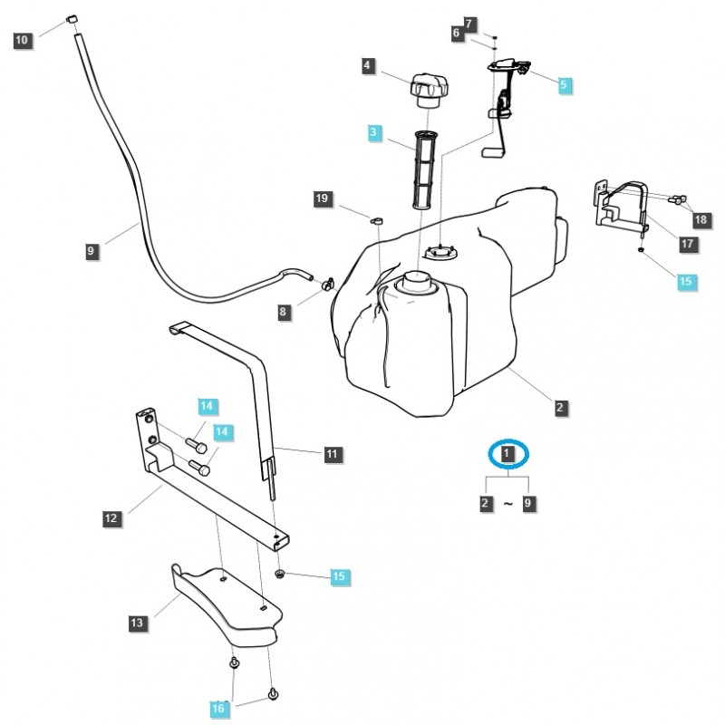 tanques de combustible - Tanque de combustible / G040 / Tractor LS / N.° 40305213