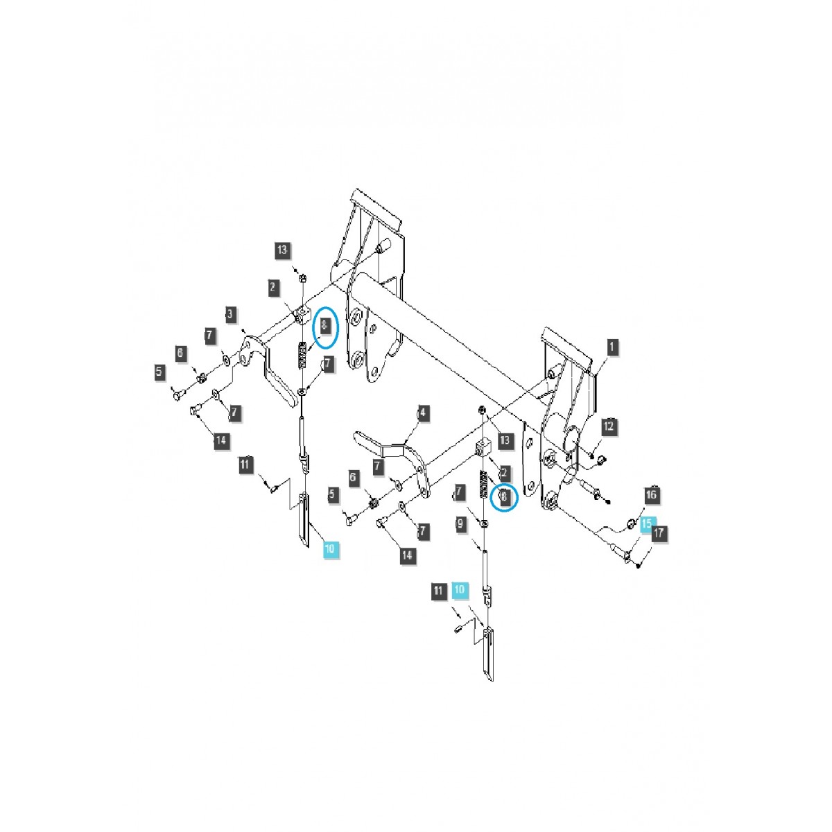 Resorte de cargadora LL2100 / SL045-85233-05 / Tractor LS / 40264332