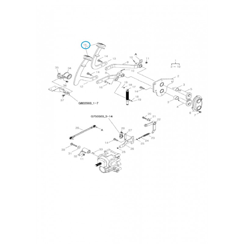 piezas para ls - Cubierta del pedal del acelerador A1291214 / TRG291 / Tractor LS / 40007447