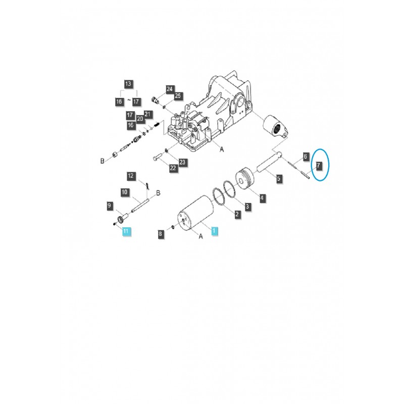 uklad hydrauliczny  - Klin, kołek sprężysty 8 x 70 mm / S446087010 / LS Tractor / 40056833