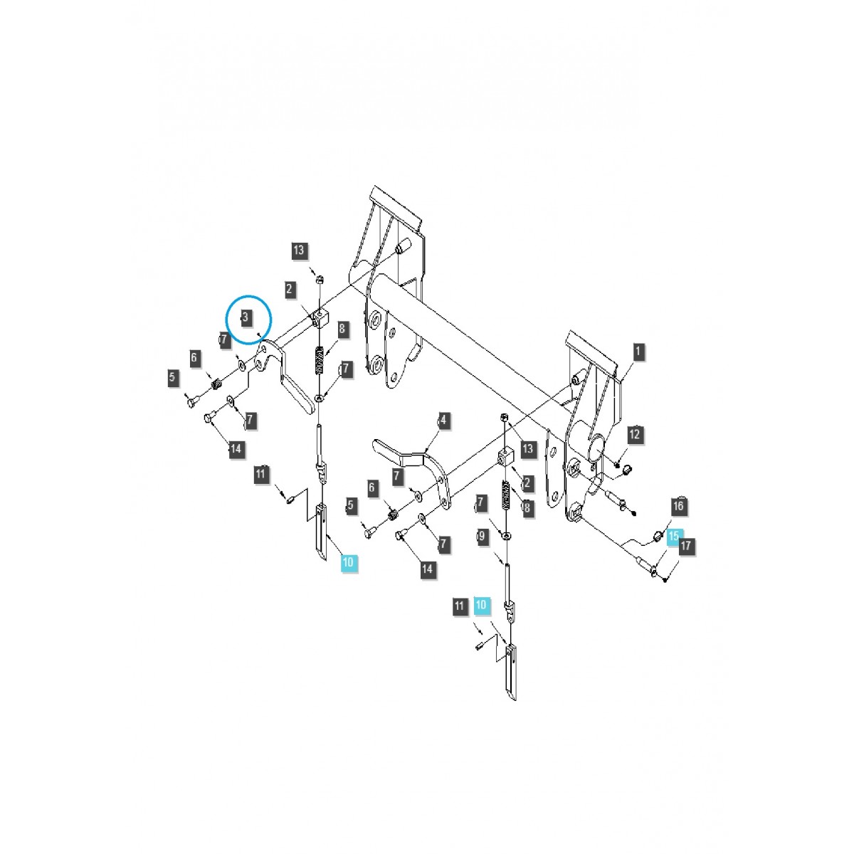 Rechter Ladergriff LL2100 / KLD20-42231 / LS Traktor / 40264306