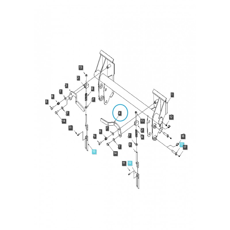 front loaders - Left handle for loader LL2100 / KLD20-42232 / LS Tractor / 40264305