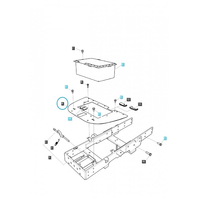 bodywork and cabin equipment - Battery plate TRG210 / LS Tractor / 40279719