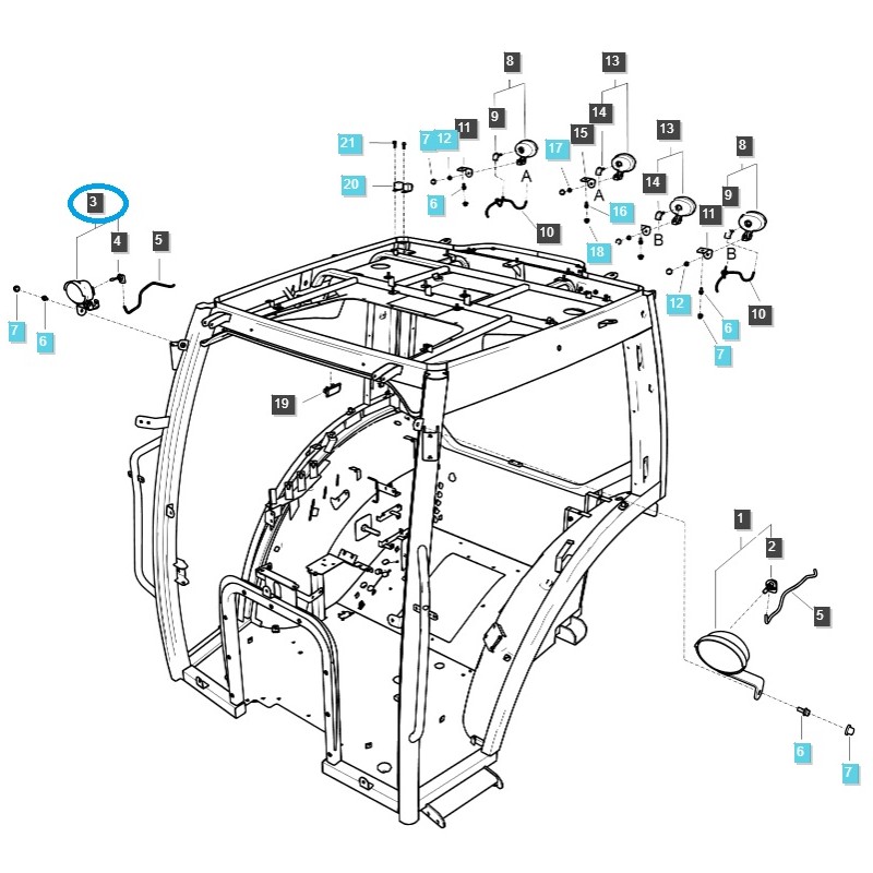 lampy - Pravé predné pracovné svetlo / TRG760 / LS MT5 / č. 40313853