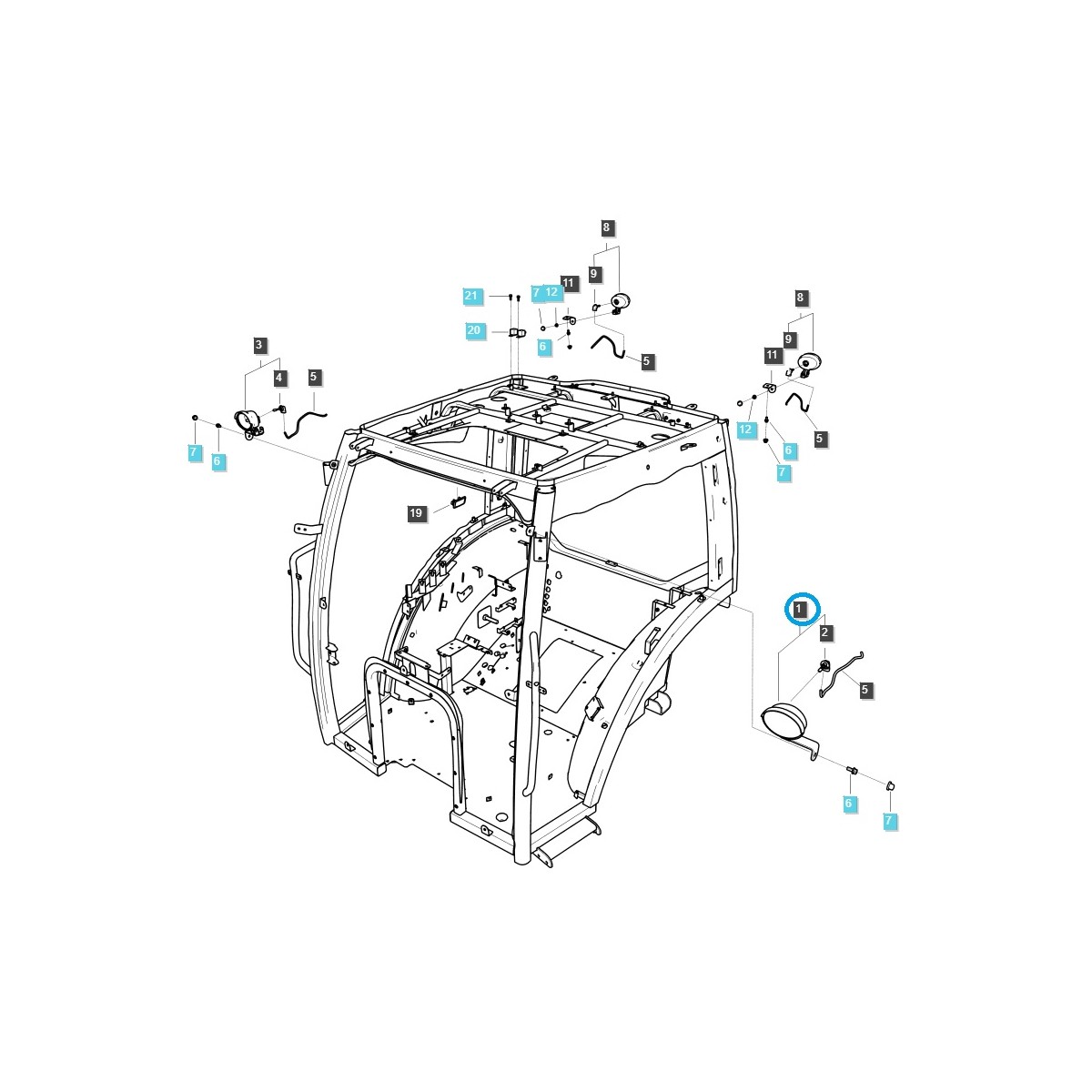 Ľavé predné pracovné svetlo / TRG760 / LS MT5 / č. 40313852