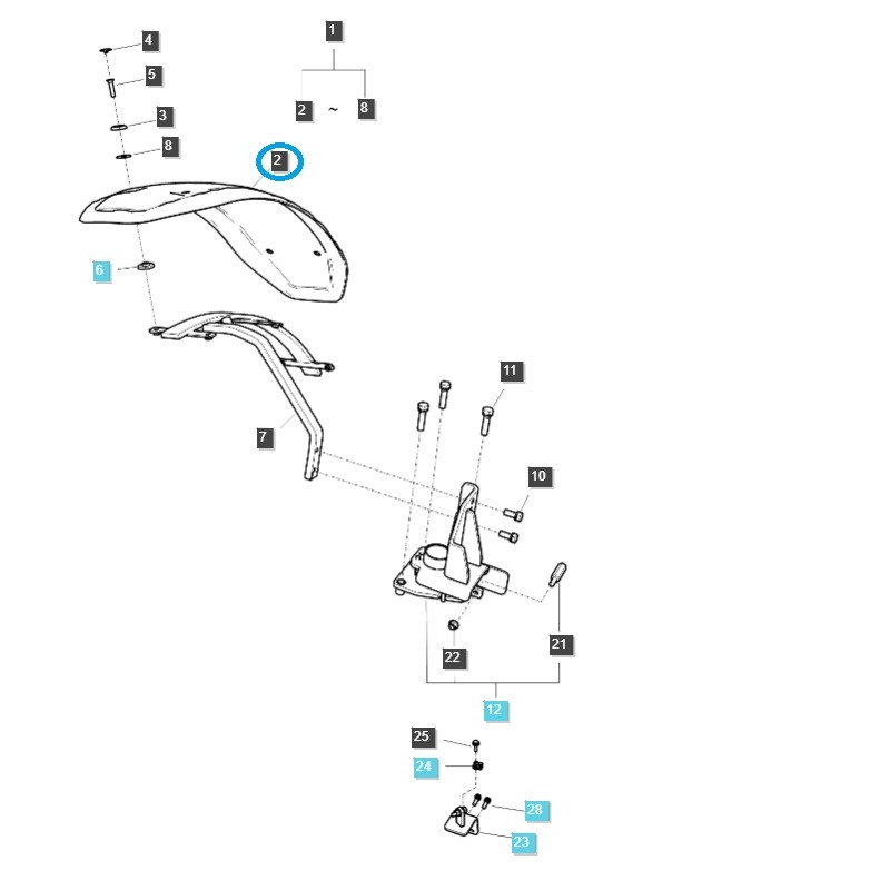pièces de carrosserie - Garde-boue avant / TRG490 / Tracteur LS / n° 40386878