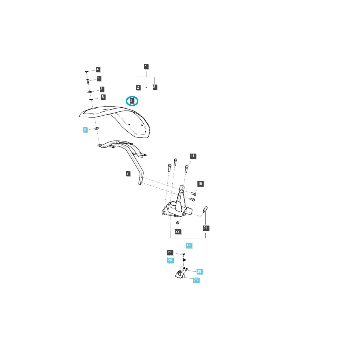 Garde-boue avant / TRG490 / Tracteur LS / n° 40386878