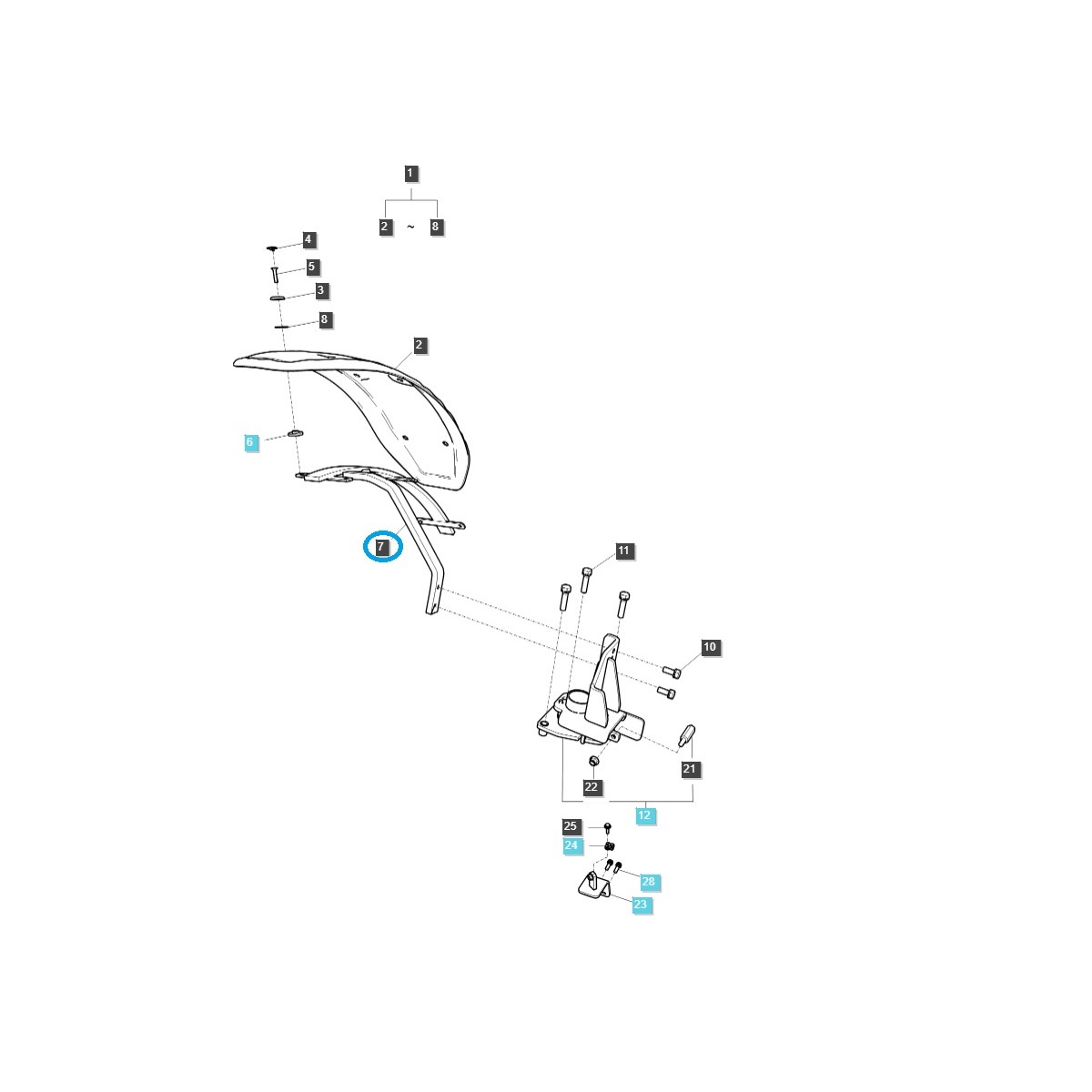 copy of Support de garde-boue/bavette/TRG870/LS Tracteur/n° 40195713