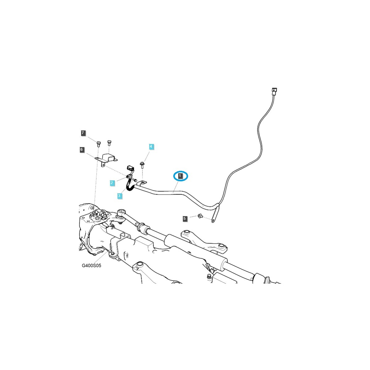 Kabeláž snímača prednej nápravy / TRG730 / traktor LS 40373813