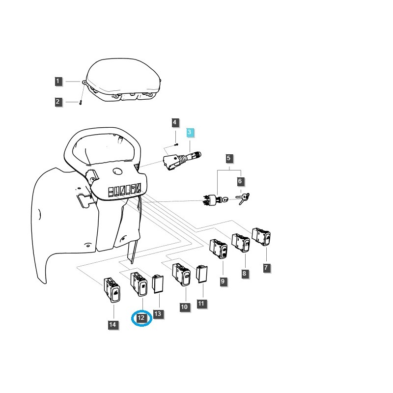 schalter - Zapfwellenschalter 540E / TRG750 / LS Traktor / Nr. 40308092