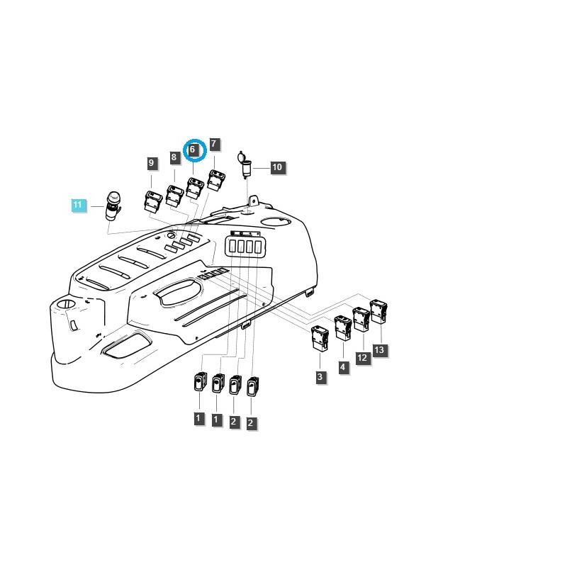 interruptores - Interruptor de control de crucero / Tractor TRG750 / LS / N.° 40308088