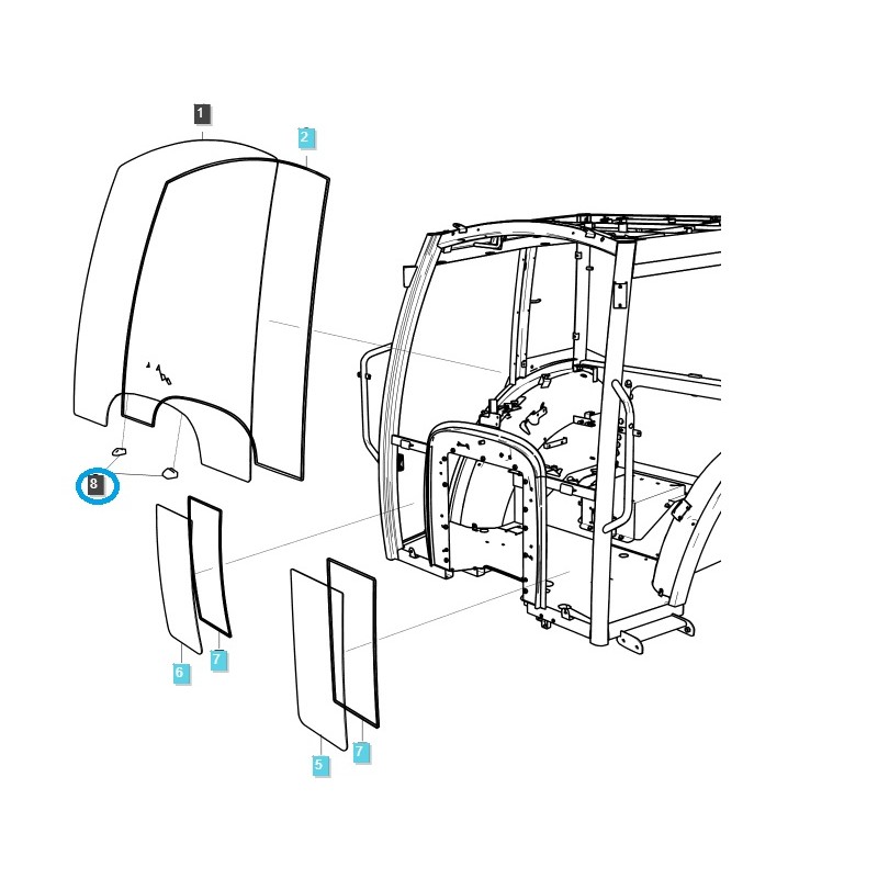 pièces pour ls - Amortisseur de pare-brise avant / TRG863 / Tracteur LS / N° 40541121