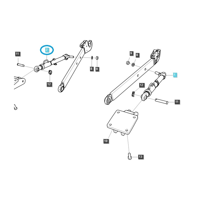 perchas - Enganche de tres puntos para estabilizadores / G896 / Tractor LS / 40389110