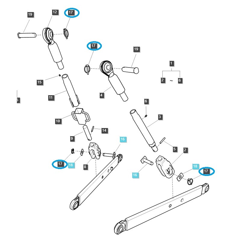 díly pro ls - Závlačka s pojistným kroužkem / LS Tractor / 40242876