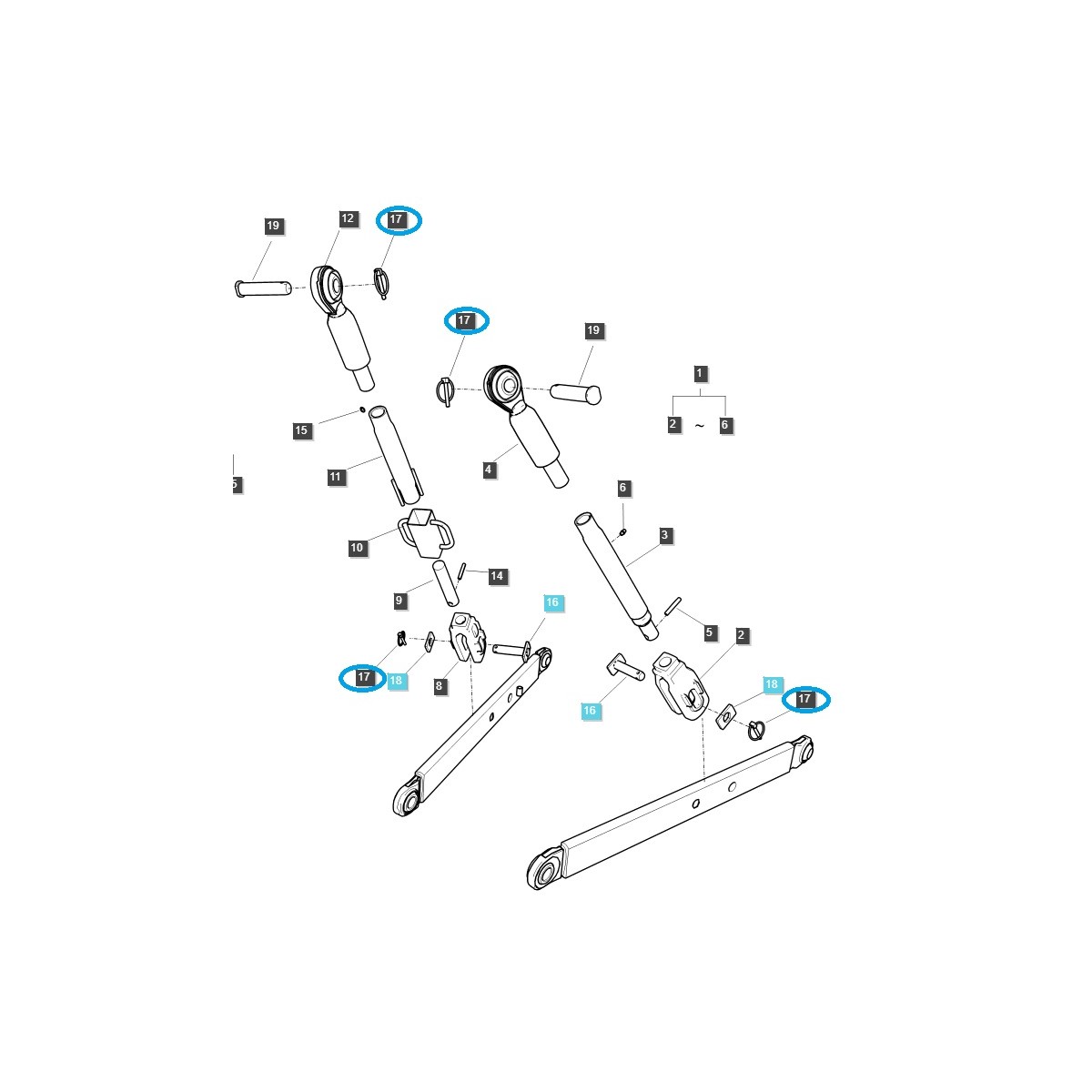 Splintbolzen mit Sicherungsring / LS Traktor / 40242876