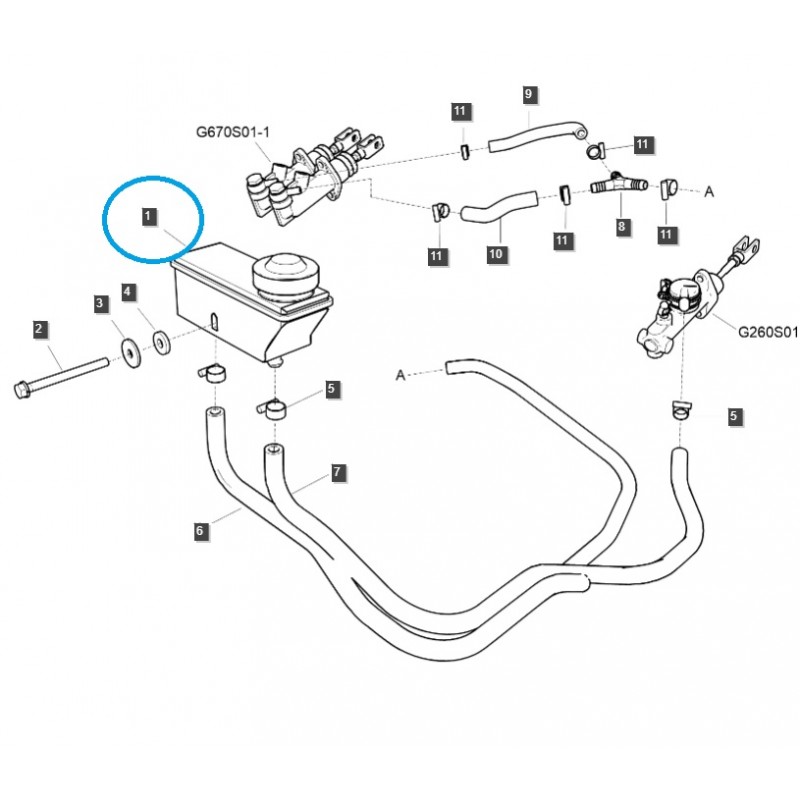 système de freinage - Réservoir de liquide de frein TRG670 / Tracteur LS / 40030342