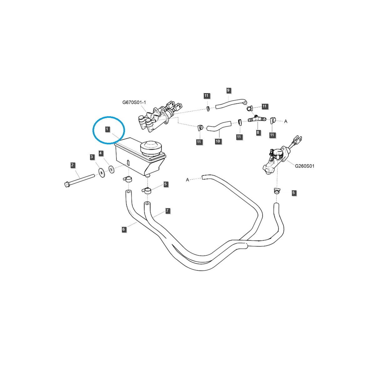 Nádržka brzdovej kvapaliny TRG670 / LS Tractor / 40030342