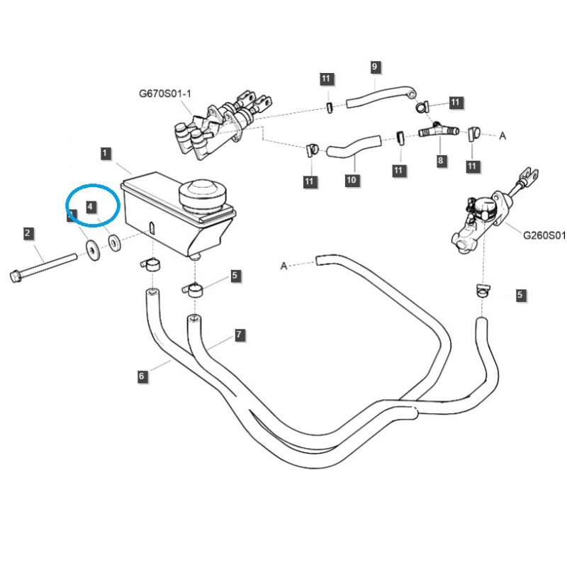 braking system - Rubber washer - sealing, brake fluid reservoir TRG670 / LS Tractor / 40030343