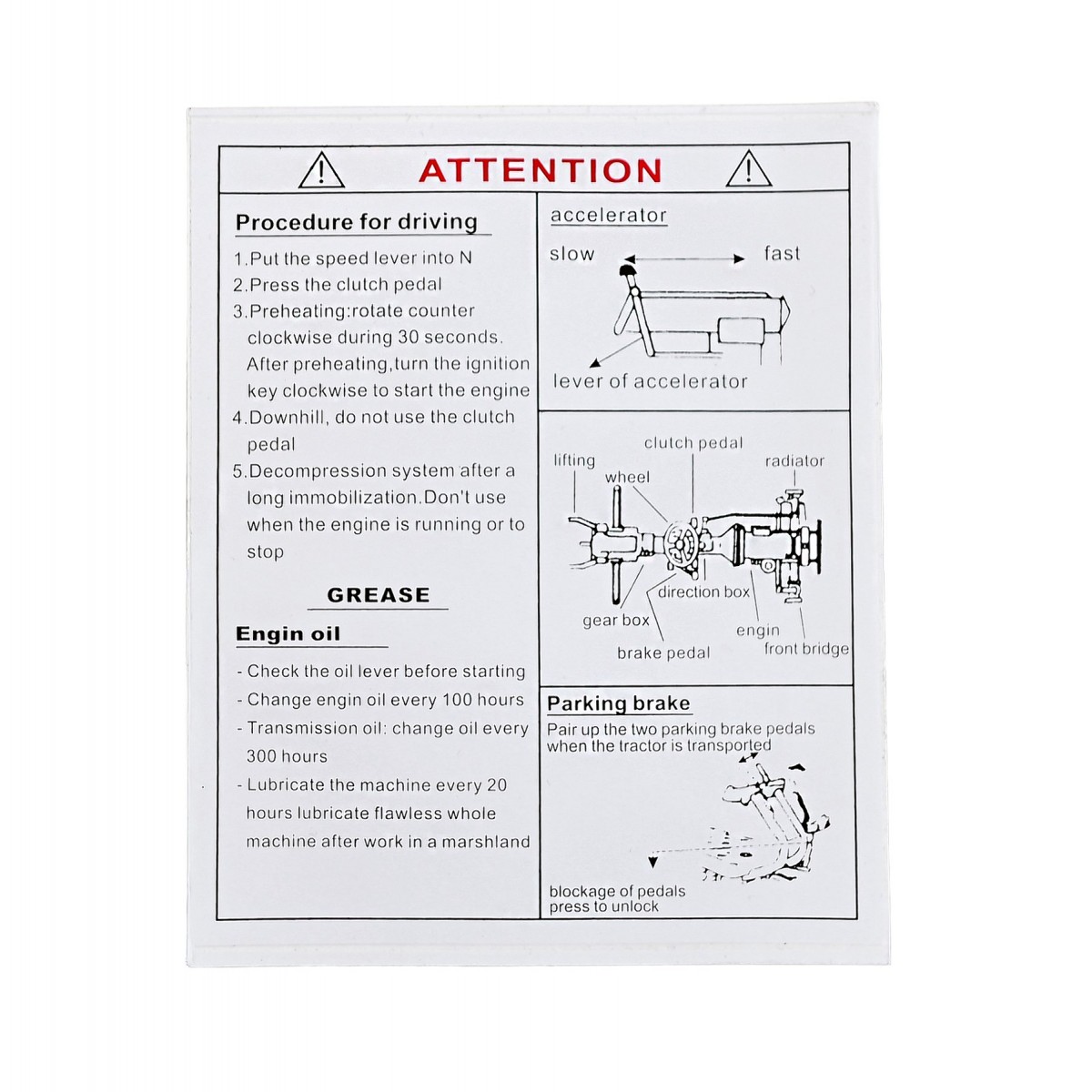 Autocollants d'avertissement 148x125 mm